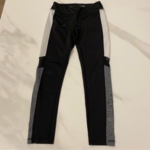 Girls Black, Grey, & White Leggings - #teamgoals - Size S